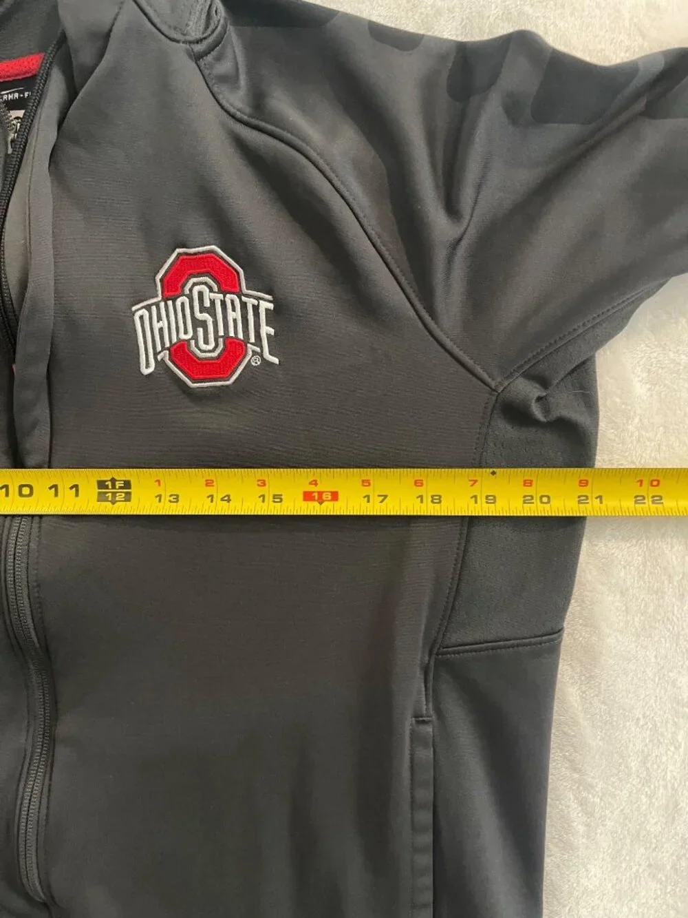 Nike Ohio State Buckeyes Therma-Fit Zip Hoodie sz Medium Gray